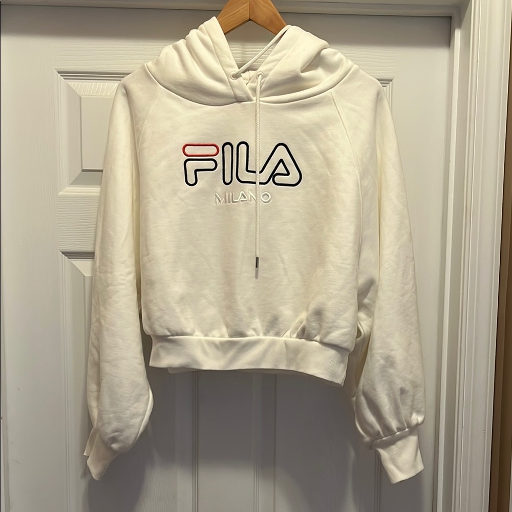 NWT Fila Milano Women's White Hoodie Sweatshirt